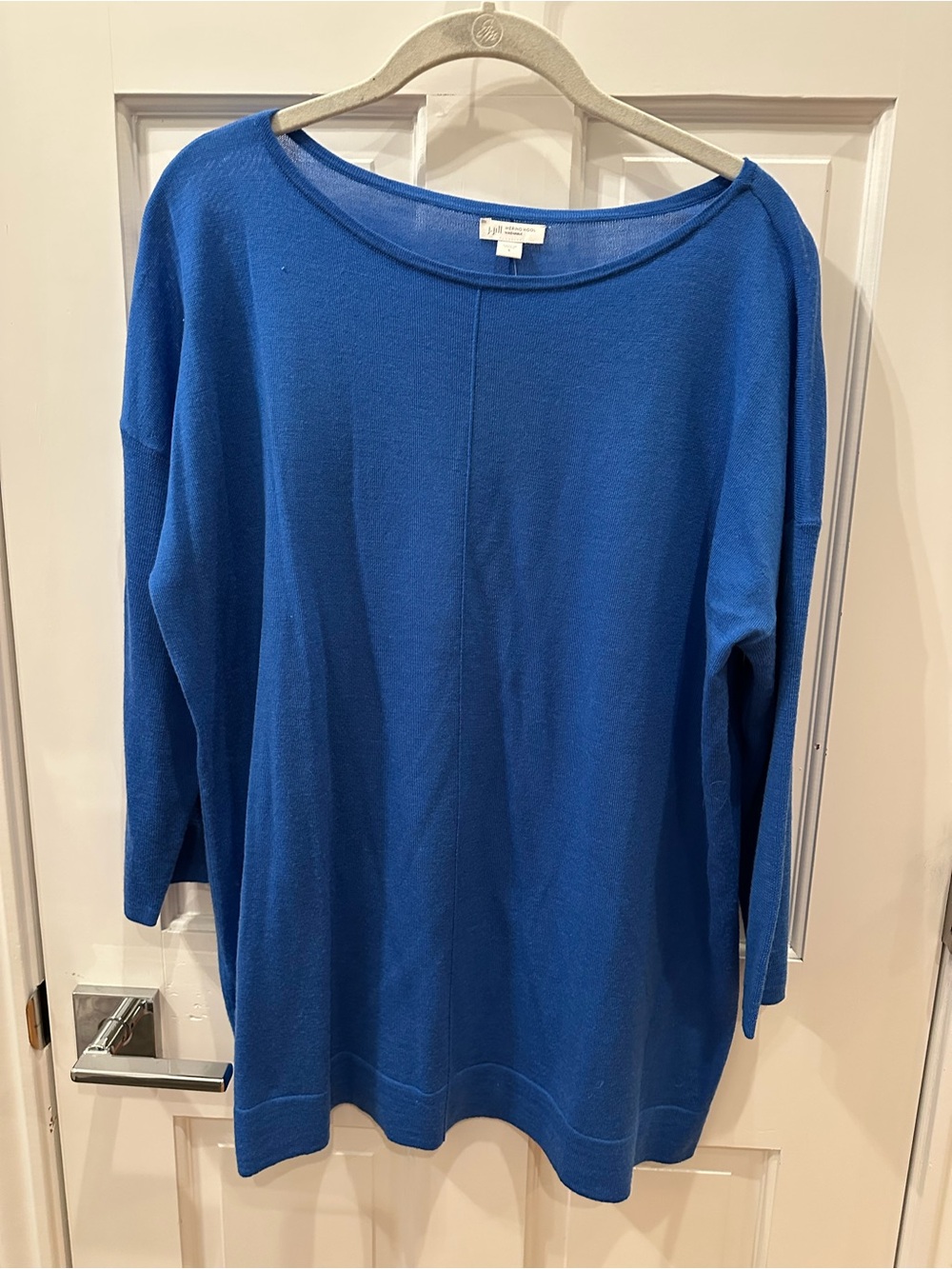 J. JIll Royal Blue Fine Gauge Merino Women's Sweater Top Tunic Length